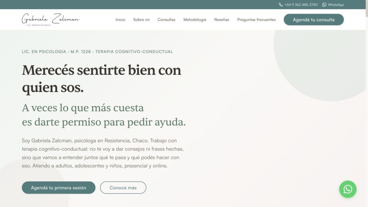 Gabriela Zalcman’s psychology practice website