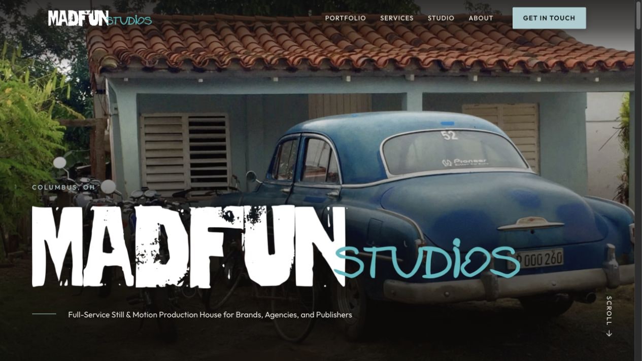 MADFUN Studios photography and film website